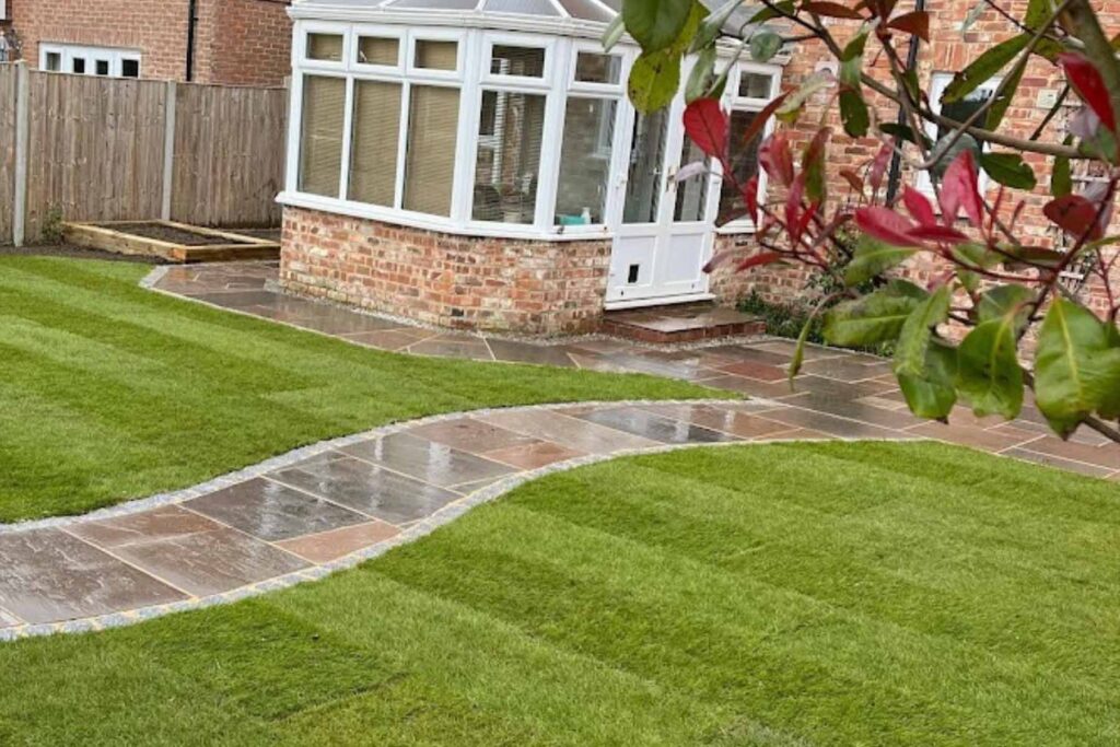 Sandstone Patio in Ticehurst by Brick by brick construction & Landscape